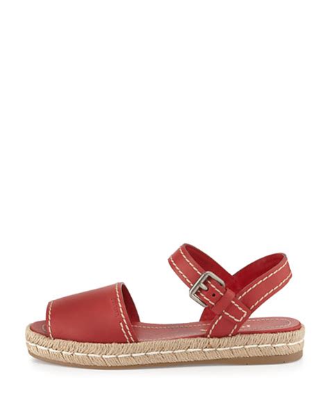 prada platform espadrille sandal|Prada espadrille flat sandals scarlatto.